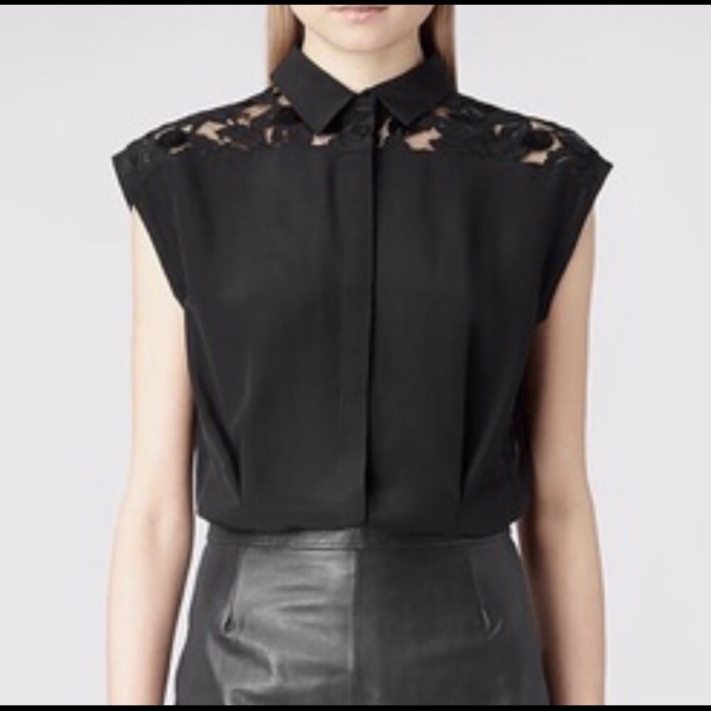 AllSaints Women's Black Pip Shirt